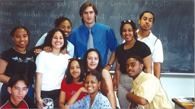 Charles Best with his students twenty years ago